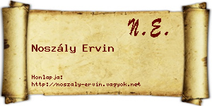 Noszály Ervin névjegykártya